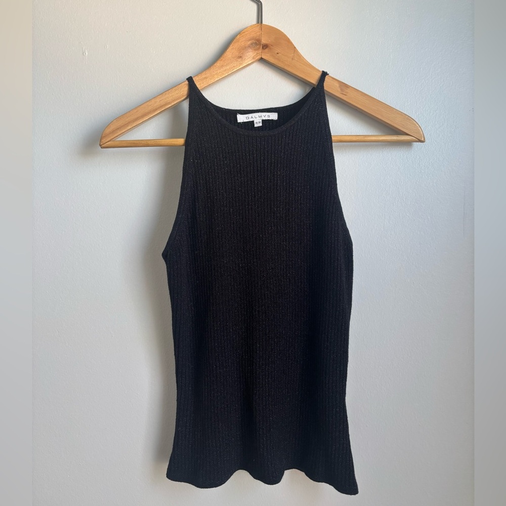 Vintage ribbed sparkle disco halter